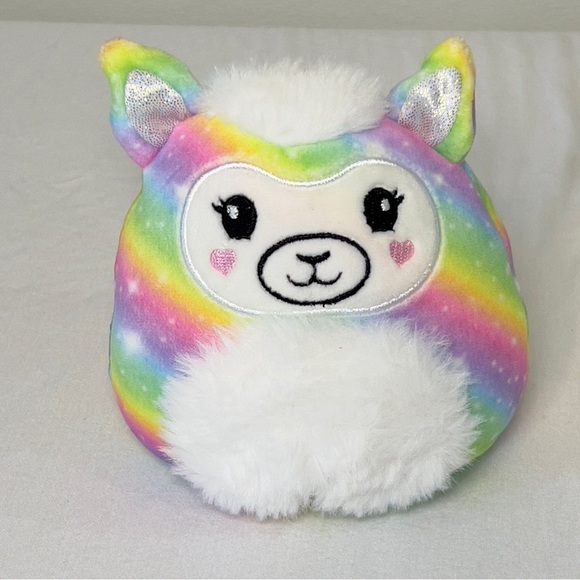 Squishmallow Rainbow Bailey Llama 5 Inch Super Soft Plush Furry Belly - Picture 1 of 8